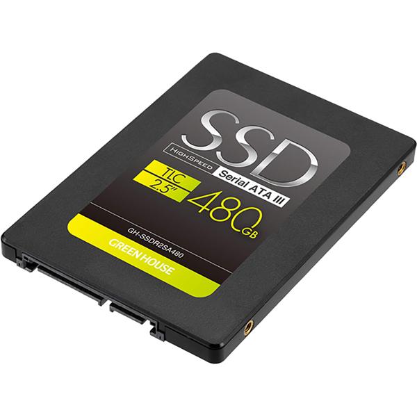 SSD グリーンハウス 内蔵 2.5インチ SATA 6Gb/s TLC 480GB 3年保証 GH-SSDR2SA480｜bita-ec