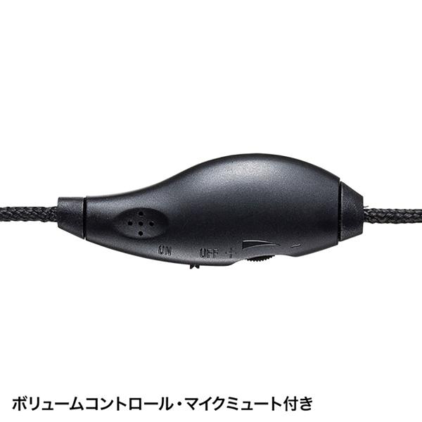 ヘッドフォン サンワサプライ USBヘッドセット MM-HSU09BK｜bita-ec｜02