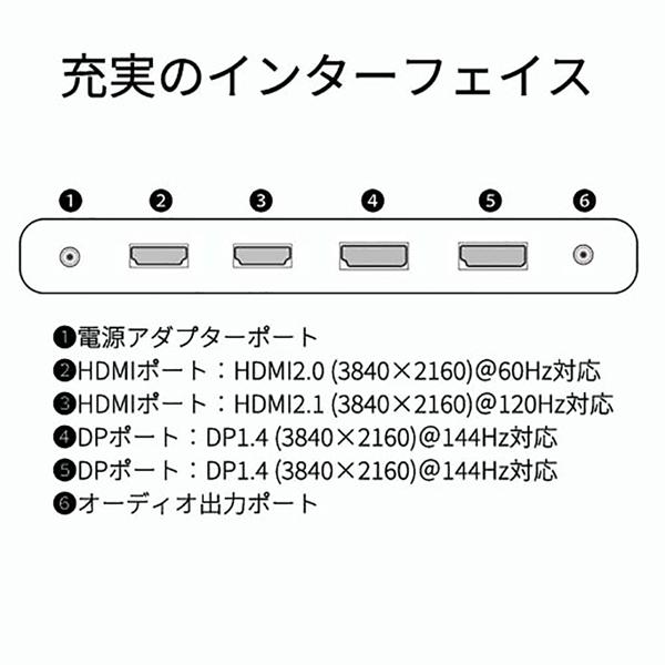 液晶ディスプレイ JAPANNEXT ゲーミング 31.5型 3840×1920 HDMI2.1 HDIM DP ブラック スピーカー あり JN-315IPS144UHDR-N｜bita-ec｜02