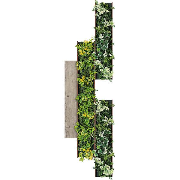 組み合わせグリーン 壁取り付け 4連 人工観葉植物 フェイクグリーン GM1584