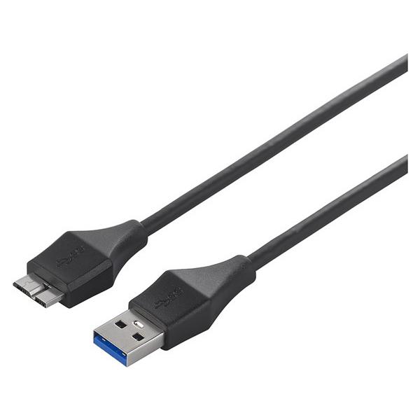 USBケーブル バッファロー USB3.0 A to microB スリムケーブル 0.5m ブラック BSUAMBSU305BK｜bita-ec