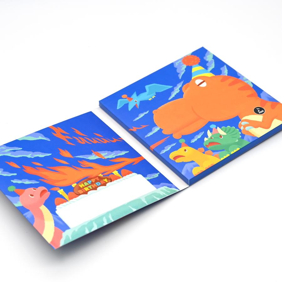 誕生日 名前で歌う バースデー カード プレゼント メロディ サプライズ 名入れ オリジナル 特別 感動 音 子供 孫 出産祝い 全14種 ティラノサウルス 恐竜 | ブランド登録なし | 01