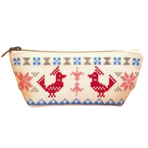 オリムパス 北欧のかわいいクロスステッチししゅうキット　ペンケース(ペアバード) 9033 | 