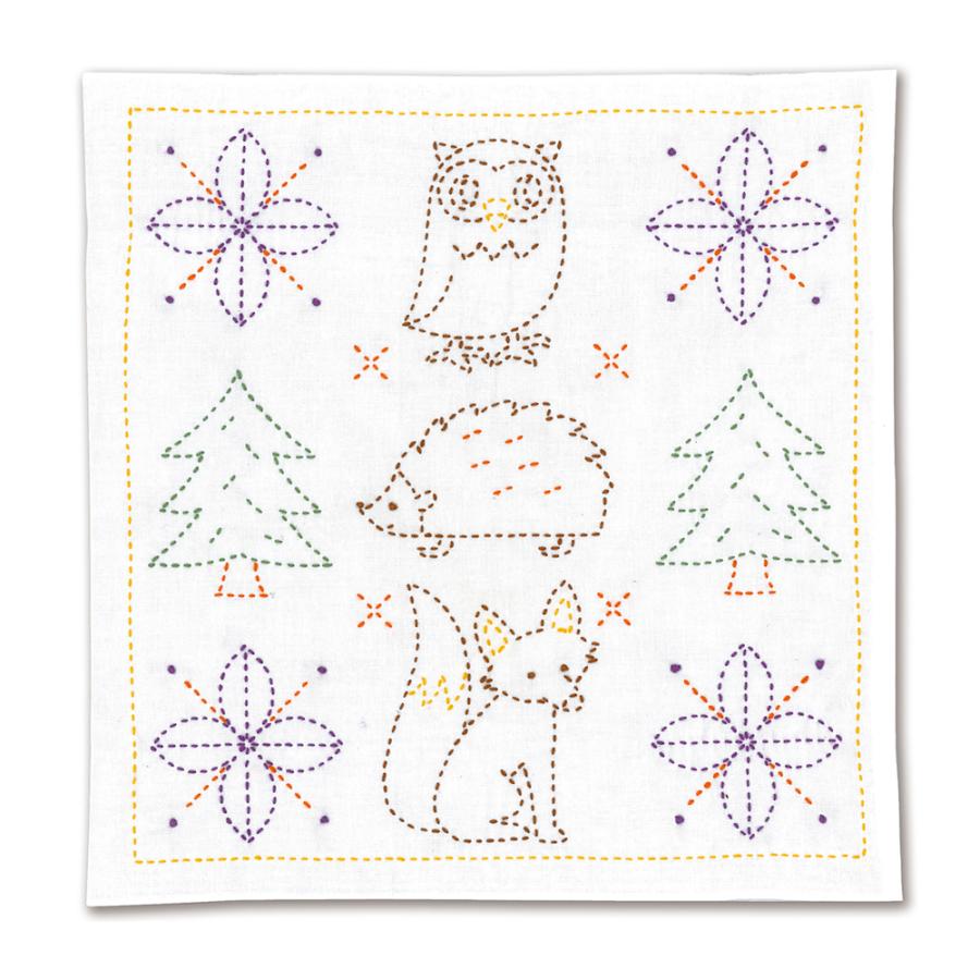 オリムパス　刺し子キット　北欧モチーフの花ふきん　フォレスト　SK-329 | 