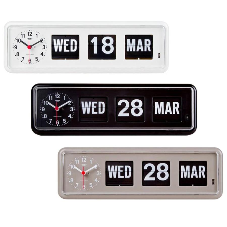 TWEMCO(トゥエンコ) 置き・掛け兼用 パタパタカレンダー時計 BQ-38　ブラック | 