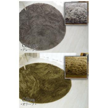 手洗いOK!!スベリ止め付き マイクロファイバーロングシャギーラグ 円形 140cmR スノー「GSCD508375」 |  | 05