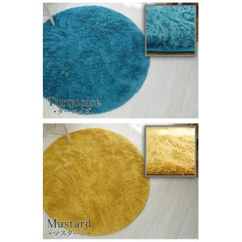 手洗いOK!!スベリ止め付き マイクロファイバーロングシャギーラグ 円形 140cmR スノー「GSCD508375」 |  | 06