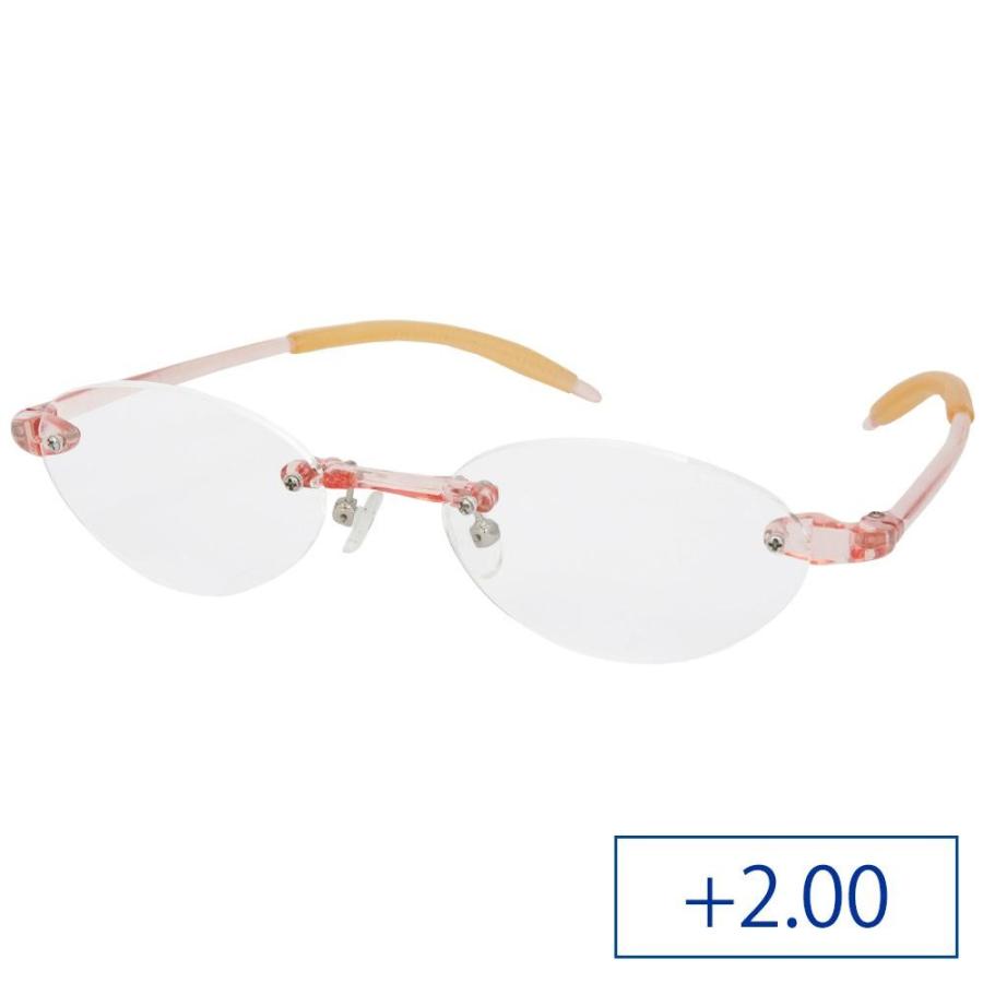 シニアフレックス 超弾性グラス 老眼鏡 SF03 レディース +2.00 クリアピンク | 