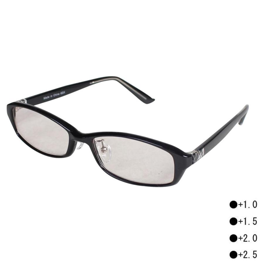 シニアグラス 老眼鏡 黒縁 おしゃれ ECCRK20　+2.0 | 