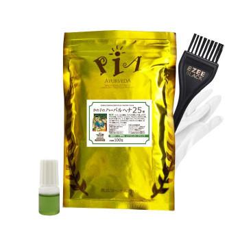 PIA ヘアカラー かの子のハーバルヘナ25番+Aセット 100g ブラウン  H25×1+*A | 