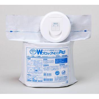 ハクゾウメディカル　洗浄・除菌用ウエットクロス ハクゾウ環境クロスWブロック　大判詰替用　250枚入 2600175 | 