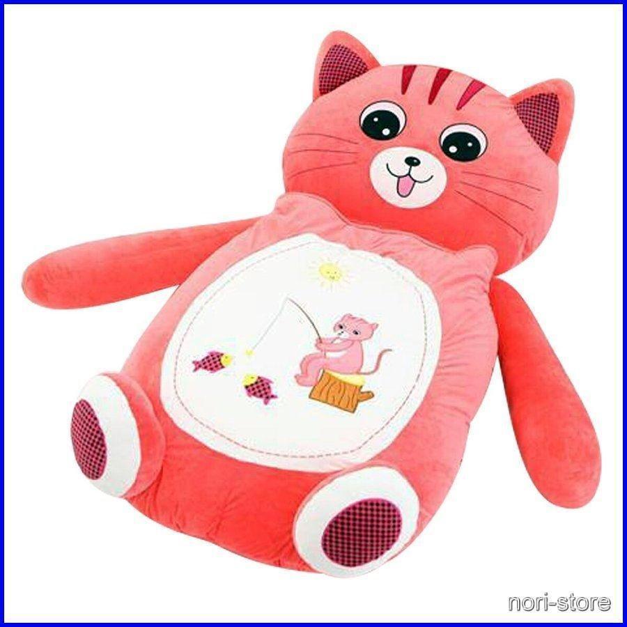 大人用 寝袋付き 敷布団 ソファー ベッド 巨大クッション クッション ぬいぐるみ カエル サル ネコ [200×110cm] カエル サル ネコ 200×110cm