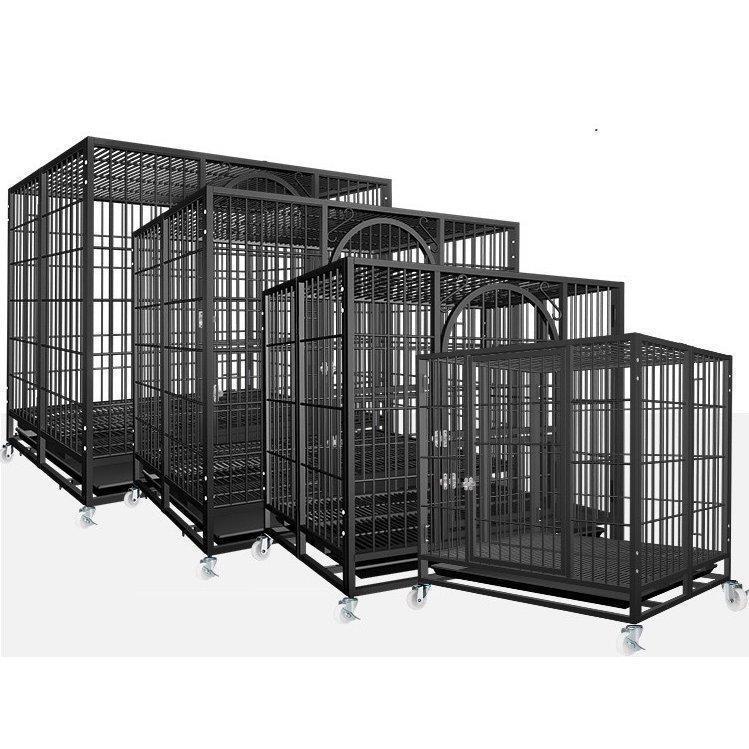 ペットケージ 鉄製 犬檻 犬小屋 ケージ ペットサークル ドッグケージ ペットフェンス 大型 中型犬用 ペット用品 ダブルドア キャスター付き 