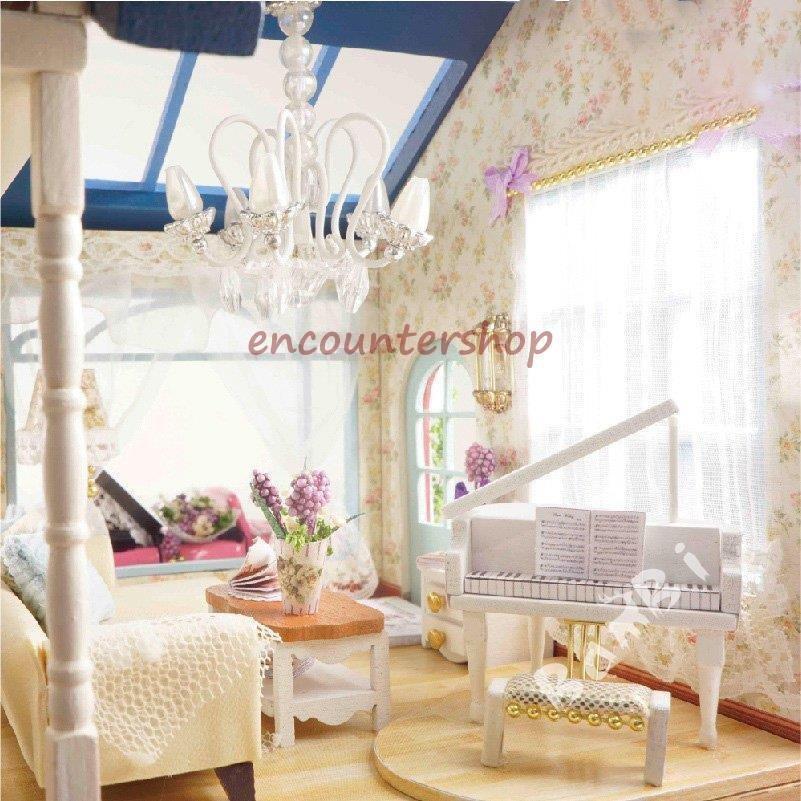 DIY木製ドールハウス 手作りキットセット ミニ家具工芸品キット ミニチュアコレクション LEDライト 誕生日プレゼント 手作りキットセット ミニ家具工芸品キット ミニチュアコレクション LEDライト 誕生日プレゼント