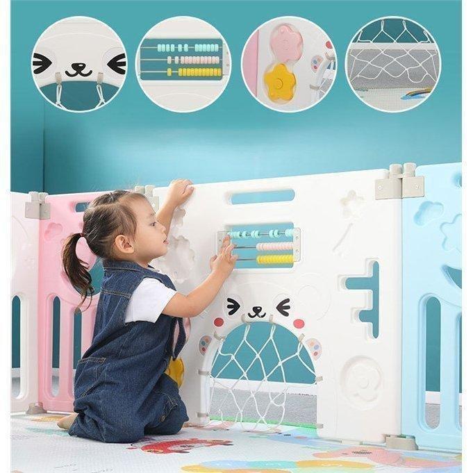 新作商品 ベビーサークル ベビーゲート 折りたたみ おしゃれ プレイヤード プラスチック ドア付き 扉ロック セーフティーゲート 赤ちゃん 柵 安全 長方  GMS1026985558(9467円)