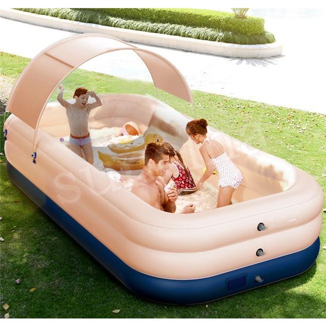 サイズ追加 エアプール 自動充気 ビニールプール 水遊び 大型 中型 長方形 家庭用プール 子供用ビニールプール ベビープール キッズプール 
