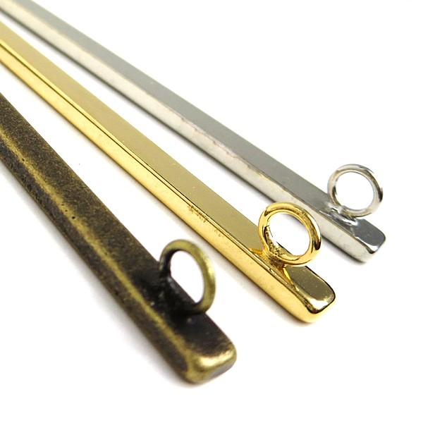 平簪棒☆（かんざしパーツ）1本足 シルバー色 12cm/ 簪 軸 1本足 髪