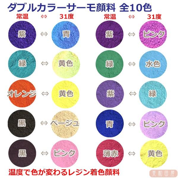 ダブルカラーサーモ顔料 黒ーピンク (温度で色が変わるレジン着色顔料) |レジン 変色 カラーチェンジ 可逆性示温材 手芸|biwadaya|03
