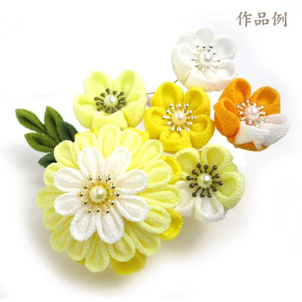 一越ちりめん 抹茶色 つまみ細工用カットちりめん | 縮緬細工 初心者