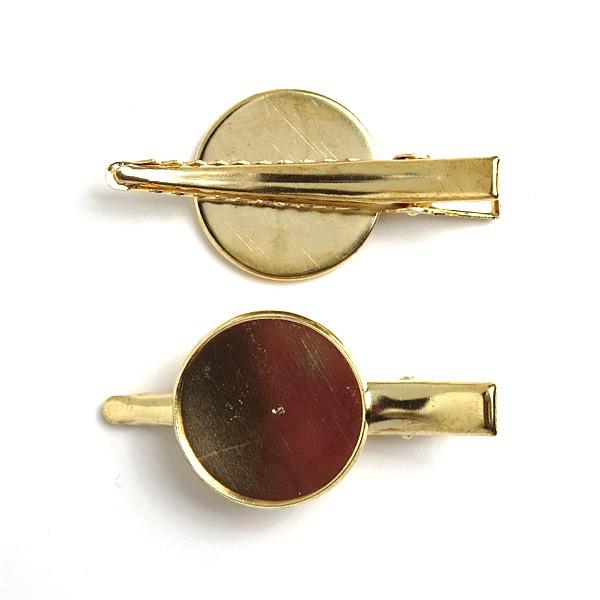 20mm丸皿付 ☆4.5cmワニグチ クリップ シルバー// ヘアクリップ/ヘア