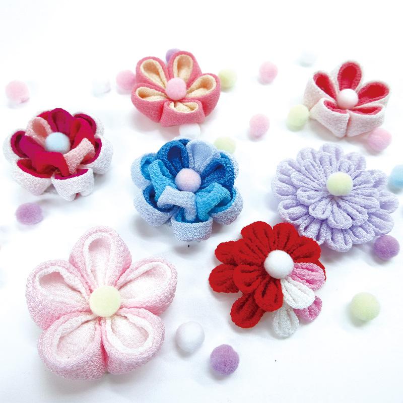 ベビー つまみ細工 花芯 フェルトボール 8mm ホワイト 約45個