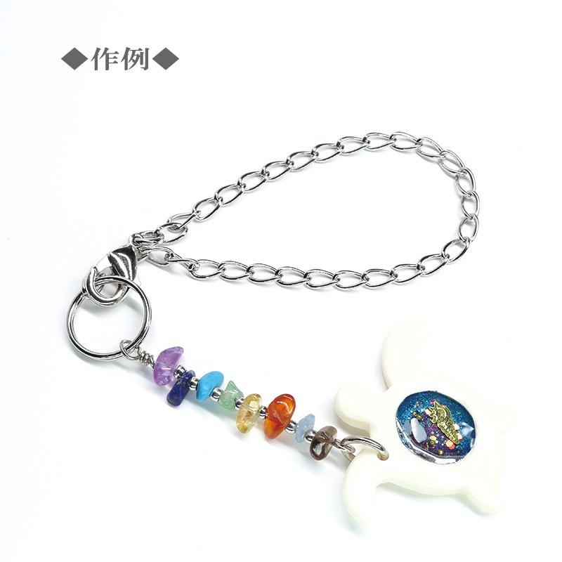 バッグチャームチェーン シルバー色 ｜ つまみ細工 レジン