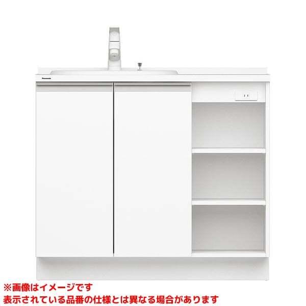 【GQC075DNCAT XGQC90D5GYA(L/R)□】 パナソニック Cライン オープン棚 900mm - スワンネックシングルレバー スタンダードLED3面鏡 як∀_1