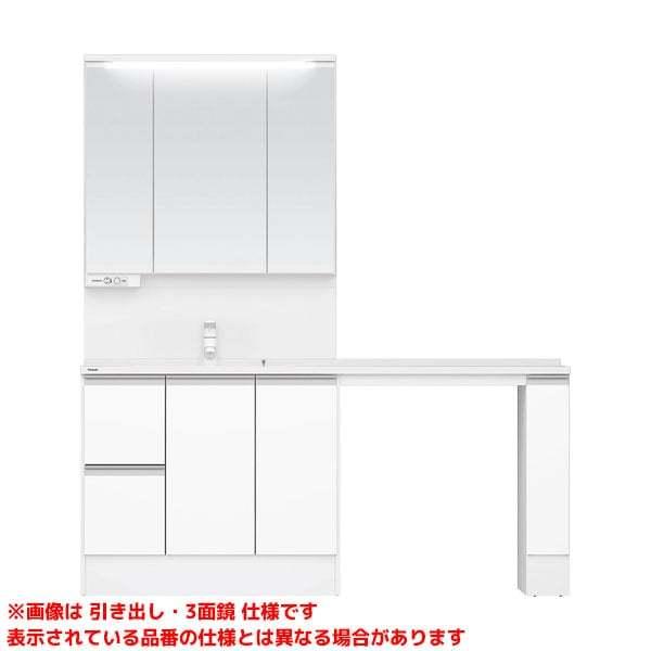 【GQC90C3SPZM XGQC17D5HWJA(L/R)□】 パナソニック Cライン ワイド 1700mm 引き出し スワンネックシングルレバー 木製3面鏡 照明なし як∀