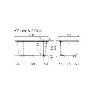 クボタ　FRP浴槽　1方全エプロン　ホワイト・アイボリー　яв∠　ホールインワン適応品(デッキ水栓対応型)
