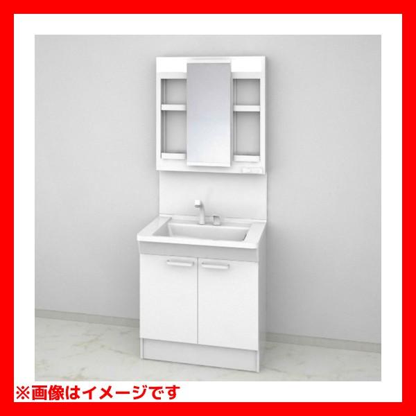 【LDPB075BAGES2C LMPB075A4GDC1G】 TOTO Vシリーズ 洗面台 幅750 2枚扉 1面鏡 鏡裏収納 ルースホワイトペア エコミラーあり 寒冷地仕様 яб∀