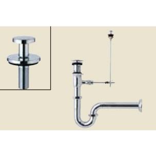 リクシル 洗面器・手洗器用セット金具 排水金具 ポップアップ式排水金具（呼び径32mm） 床排水Sトラップ（排水口カバー付） яз∀