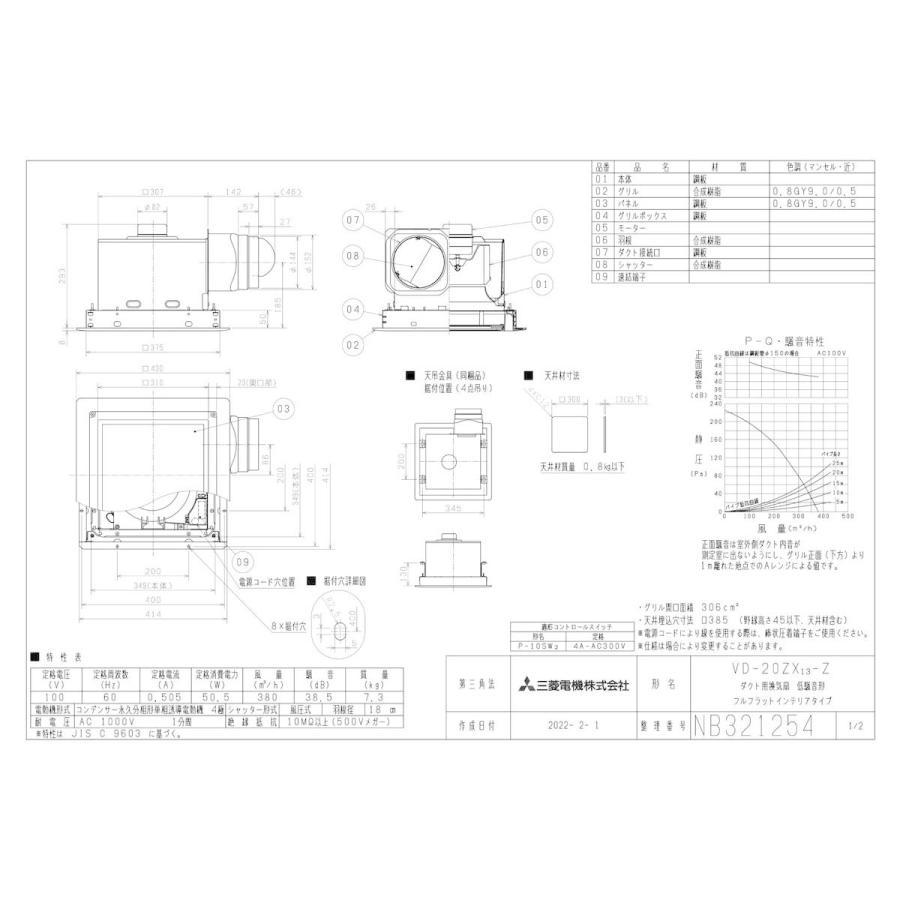 日本製】 VD-15ZX13-C 三菱電機 MITSUBISHI ダクト用換気扇 天井埋込形