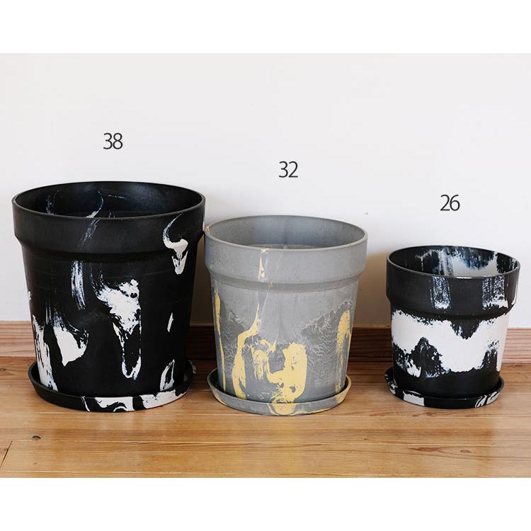 大型プラ鉢アーバンプランツポット32 受皿付 プラスチック鉢 カラフル