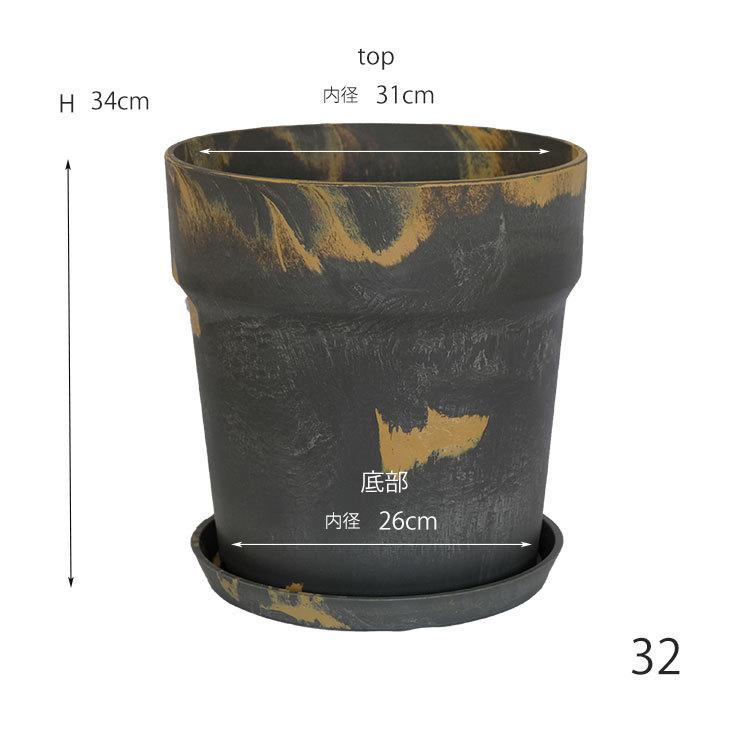 大型プラ鉢アーバンプランツポット32 受皿付 プラスチック鉢 カラフル