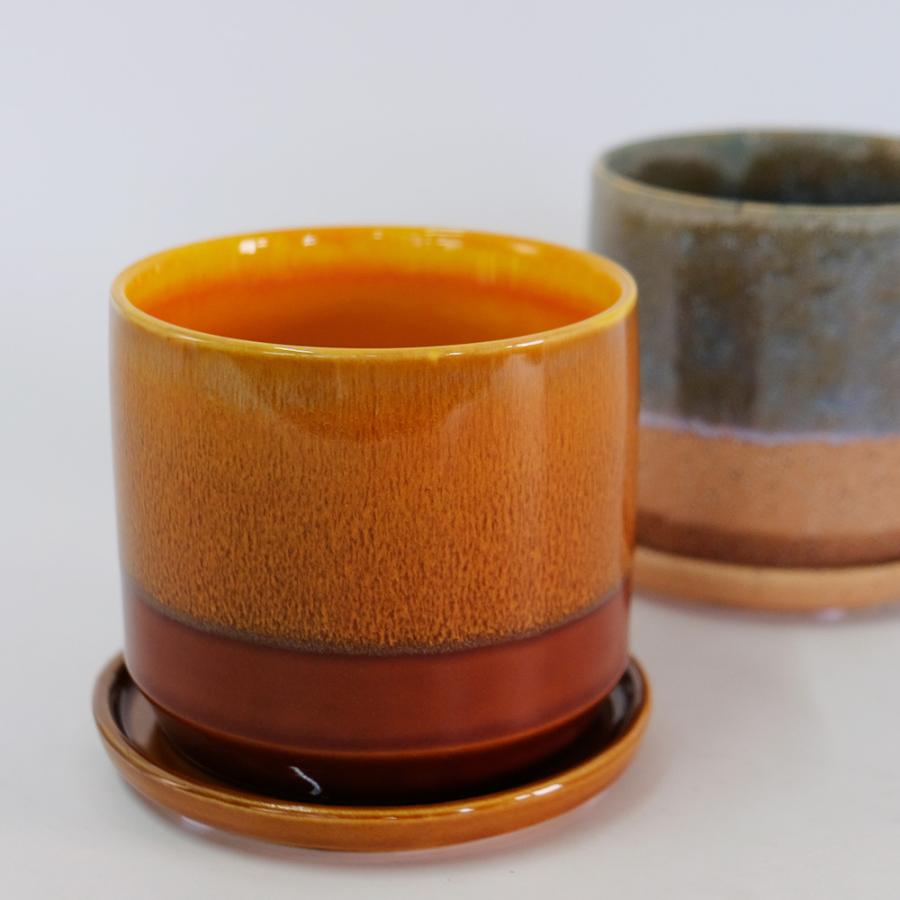 植木鉢 おしゃれ 陶器鉢 メルヤ11 受皿付 セラミック 北欧 径11cm 高