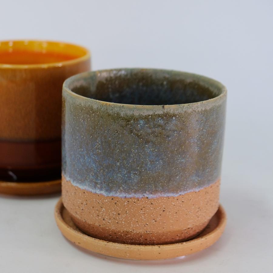 植木鉢 おしゃれ 陶器鉢 メルヤ11 受皿付 セラミック 北欧 径11cm 高