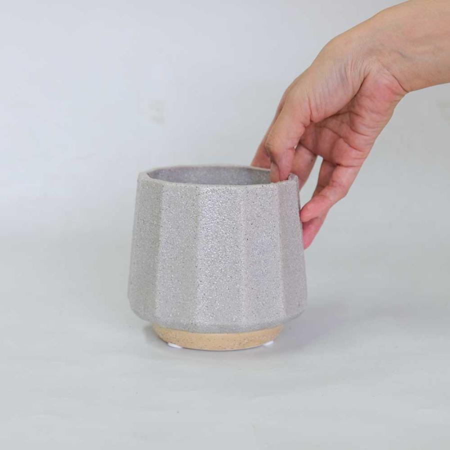 植木鉢 おしゃれ 陶器鉢 ミルシカ11 受皿付 セラミック 北欧 径12.5cm