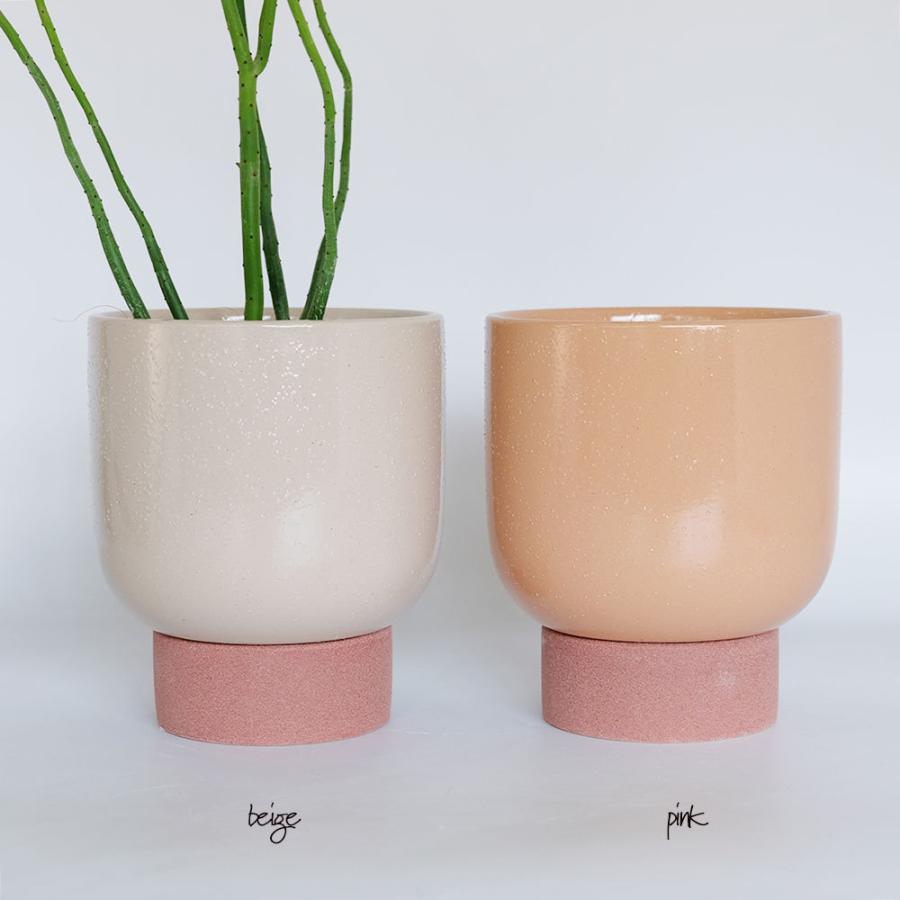 植木鉢 おしゃれ 陶器鉢 スサン16 受皿付 径16cm 高15cm 底穴あり