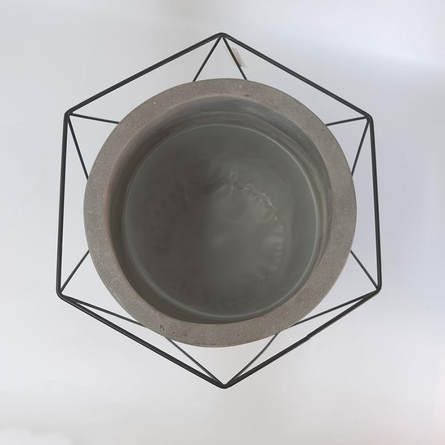 植木鉢 おしゃれ 大型 ワイヤーフロートポット ブラックフラワー