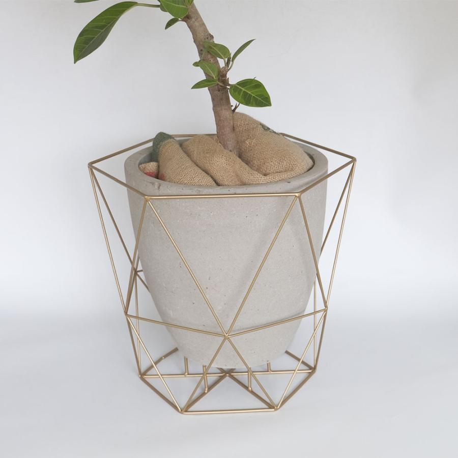 ワイヤーフロートポット ゴールド フラワースタンド 鉢台 植木鉢