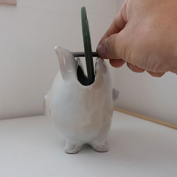 I CRAFT 蚊遣 かやり 蚊取り 線香ケース おしゃれ ぶた フクロウ 陶器