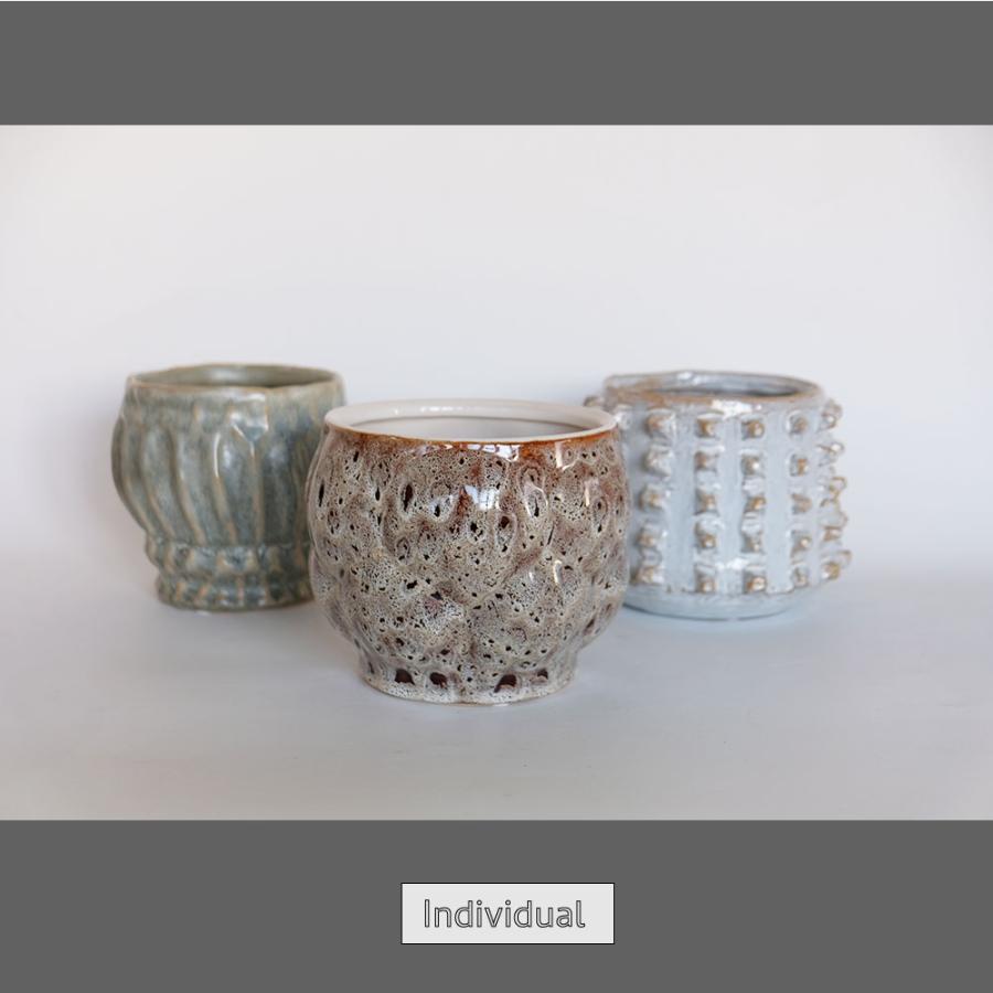 植木鉢 ユニーク individual pot FK 陶器鉢 底穴あり セラミックポット