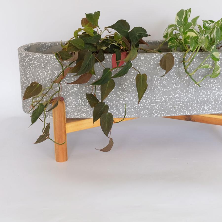 コーテスオブロング 舟型セメントプランター（穴なし）植木鉢 陶器
