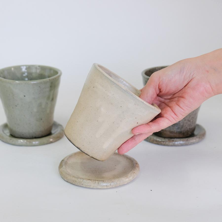 植木鉢 Lisse りっせ10 陶器鉢 常滑 和風 径10.5cm 高10.5cm 底穴あり