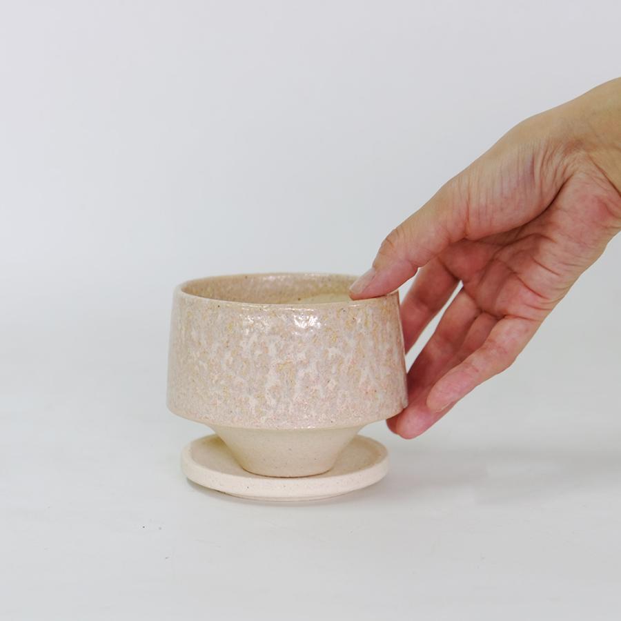 植木鉢 かわいい 松帆 まつほ 10 受皿付 カラフル 陶器鉢