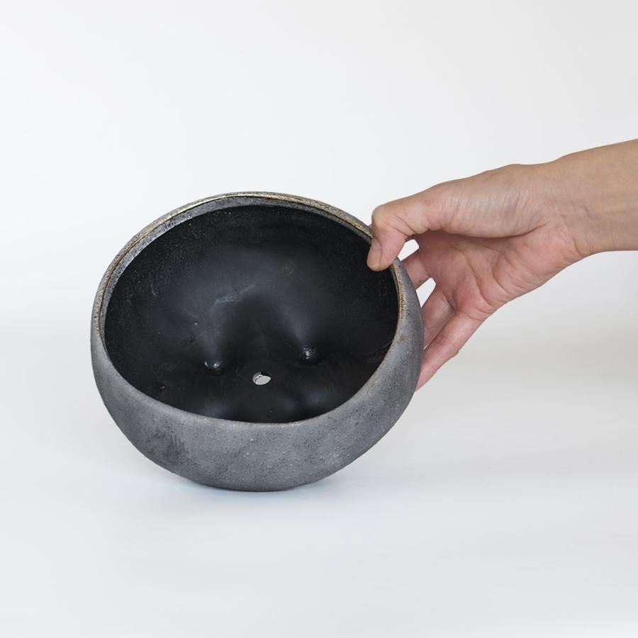 はなのさと浅型 植木鉢 おしゃれ セラミック鉢 和 径17.5cm 高10cm 底