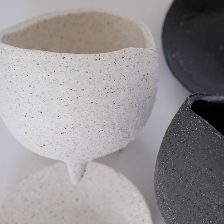 植木鉢 おしゃれ 陶器鉢 イオニアボウル 受皿付 ポット