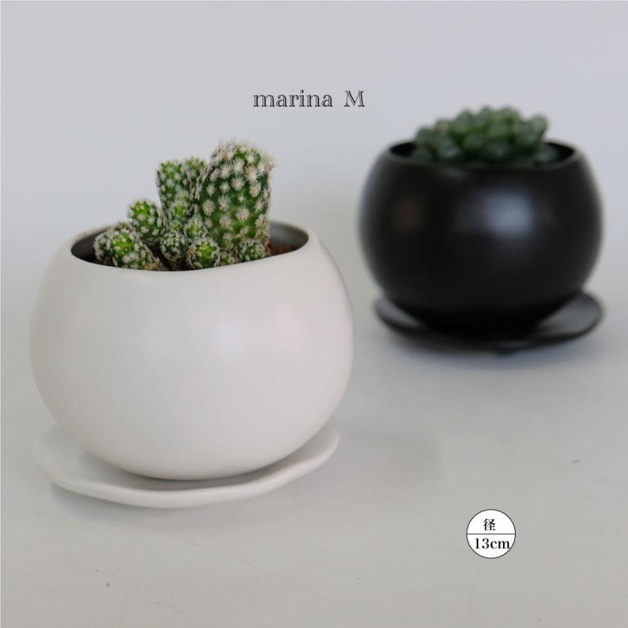 植木鉢 おしゃれ マリナ受皿付 ss-M 陶器 和風 セラミック 釉薬 径8cm