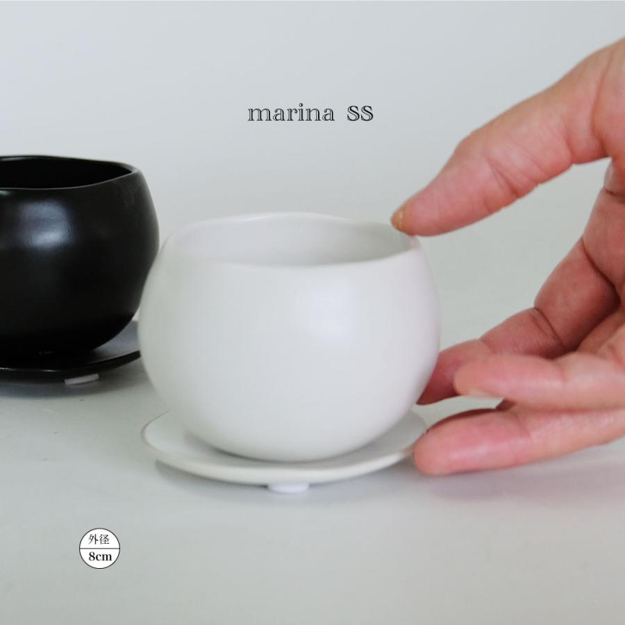 植木鉢 おしゃれ マリナ受皿付 ss-M 陶器 和風 セラミック 釉薬 径8cm