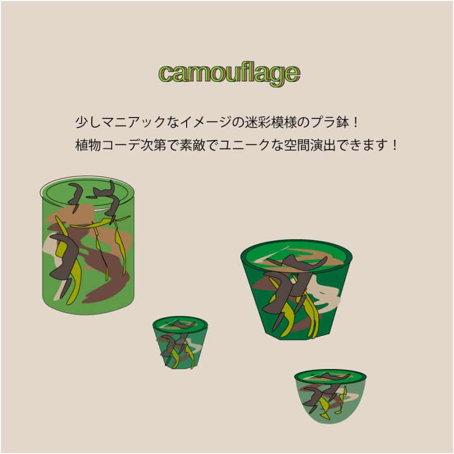 プラ鉢 カモフラージュポット20 受皿付 迷彩柄 CAMO 径20cm 高さ18cm